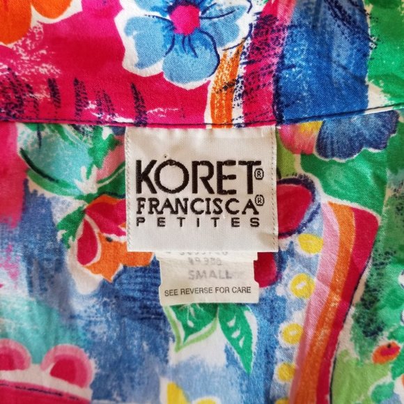 VINTAGE 80s Floral Windbreaker Track Jacket - Picture 7 of 8